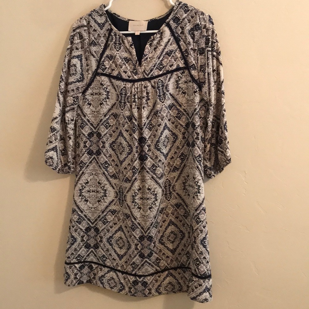 Skies are Blue Geometric Patterned Shift Dress